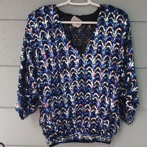 Sequin Chevron Pattern Top